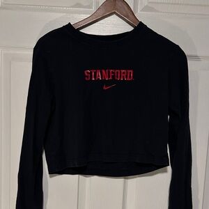 Nike Black Crop Top with Red Stanford Logo